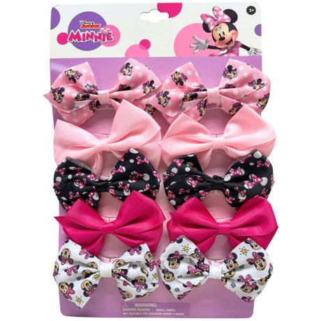 Minnie Mouse 10 Pack Bows Set in Assorted Colors and Designs