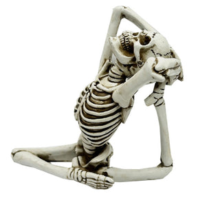5" Yoga Skeleton In One-Legged King Pigeon Pose Sculpture Decor