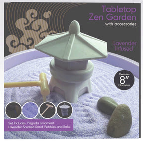Lavender Infused Tabletop Zen Garden with Accessories