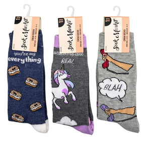 Women's Crew Socks in Assorted Pop Art Designs