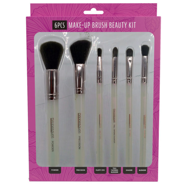 6 Piece Iridescent Handle Make-Up Brush Beauty Kit
