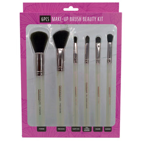 6 Piece Iridescent Handle Make-Up Brush Beauty Kit