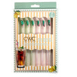 7 Piece Tropical Theme Glass Straw Set with Cleaning Brush
