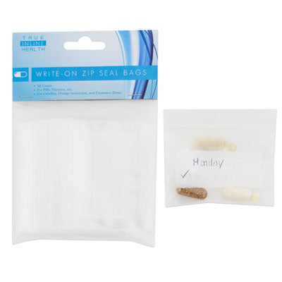 Pill Mini Zip Seal Write-on Bags 50ct 3x2in Multi Purpose Hba Pbh