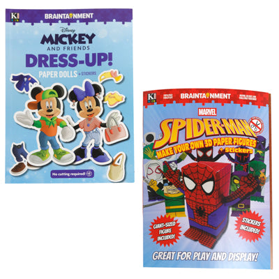 Mickey Dress Up Paper Dolls + Spiderman 3d Paper Figures In Floor Display