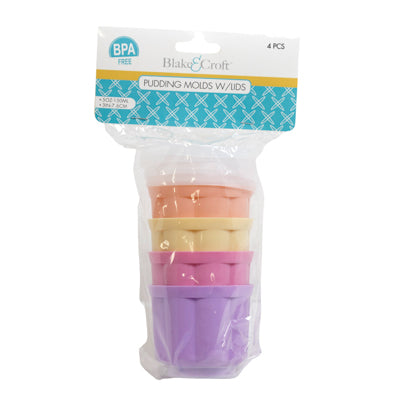 Pudding Molds W/lids 4pc Set Multicolor B&c Pbh