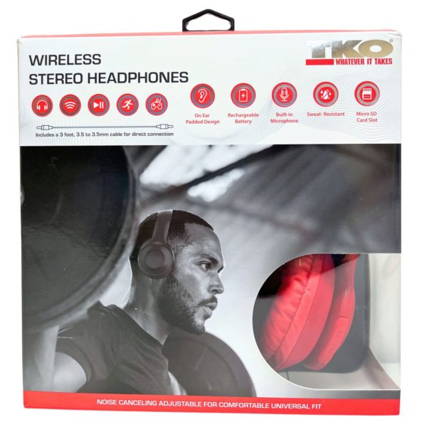 TKO Bluetooth Headphones in Red
