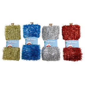 Garland Tinsel 50ft Christmas 4asst Colors Wrapcard/peggable