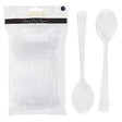 Cutlery Plastic 24ct Spoons Clear Heavy Duty Party Printed Opp Bag