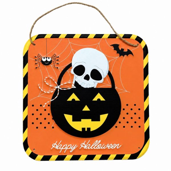 Happy Halloween Jack-O’-Lantern Skull Decorative Plaque