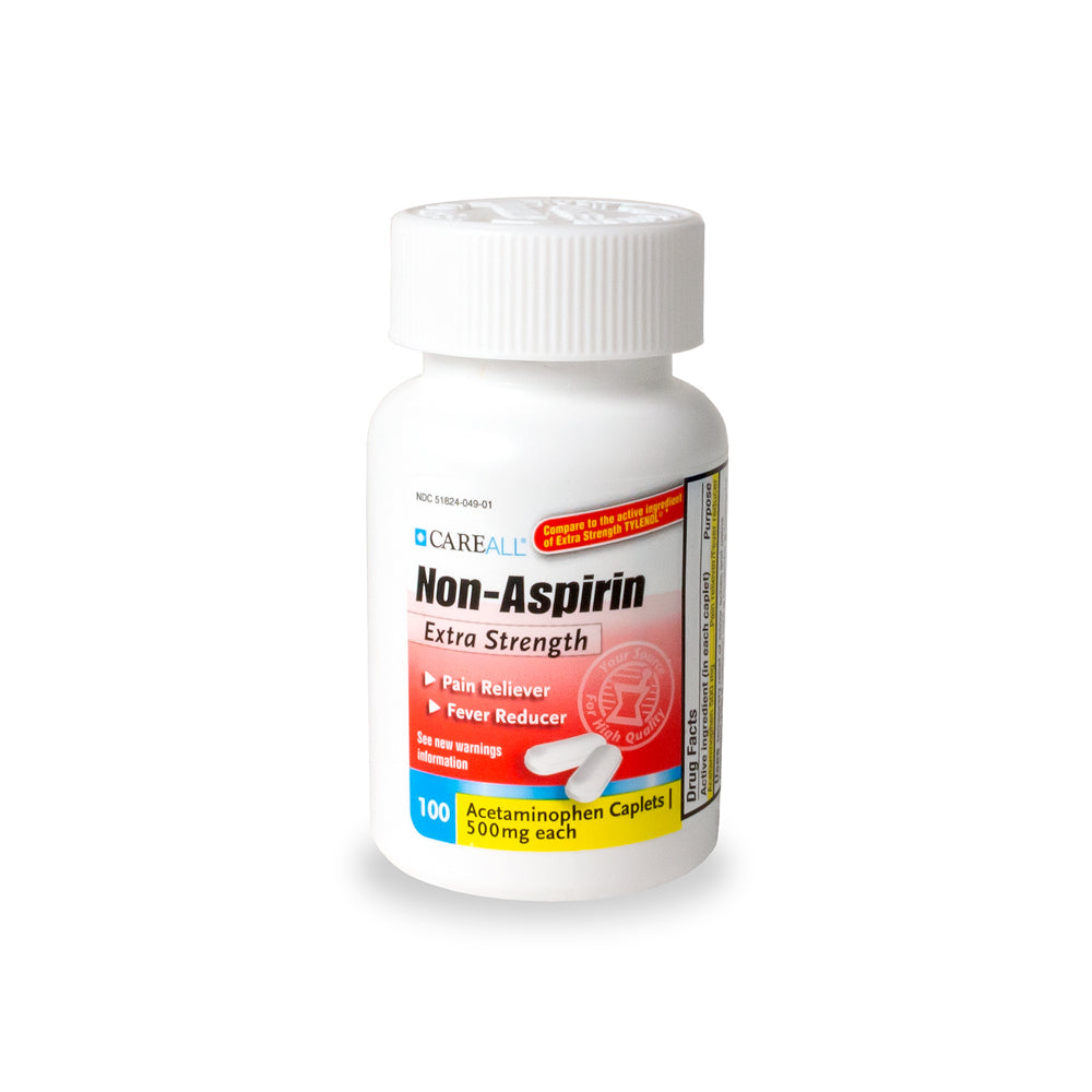 CareALL Acetaminophen Caplets, 500mg, 100/bt