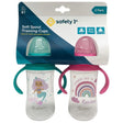 Safety First 2-Pack 9oz Printed Sippy Cups with Silicone Spout & Easy-Grip Handles in Aqua & Pink