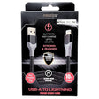 PowerXcel 10 Foot Braided MFI iPhone Lightning Cable in Black