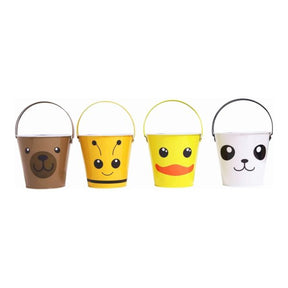 5.2'' x 4.5" Tin Buckets in Assorted Animal Face Designs