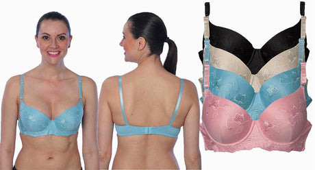 Women's Underwire Bras w/ Floral Embroidery