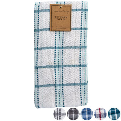 Kitchen Towel 18x25 Yarn Dyed Asst Patterns Peggable See N2 #ktsi18037-1