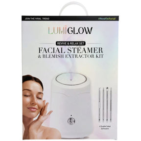 LumiGlow Facial Steamer & 4-Piece Extractor Tool Set