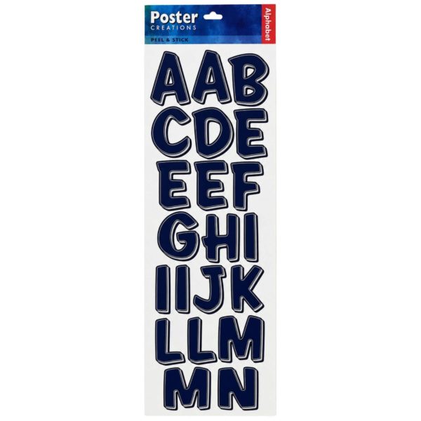 Poster Creations Peel and Stick Wall Decals in Navy Alphabet Design