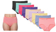 Women's Microfiber Brief Cut Panties - Solid Colors - Plus Sizes 8-10