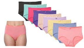 Women's Microfiber Brief Cut Panties - Solid Colors - Plus Sizes 8-10