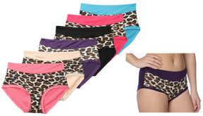 Women's Microfiber Brief Cut Panties - Leopard Print - Plus Sizes 8-10