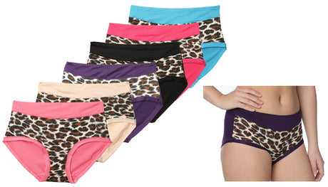 Women's Microfiber Brief Cut Panties - Leopard Print - Plus Sizes 8-10
