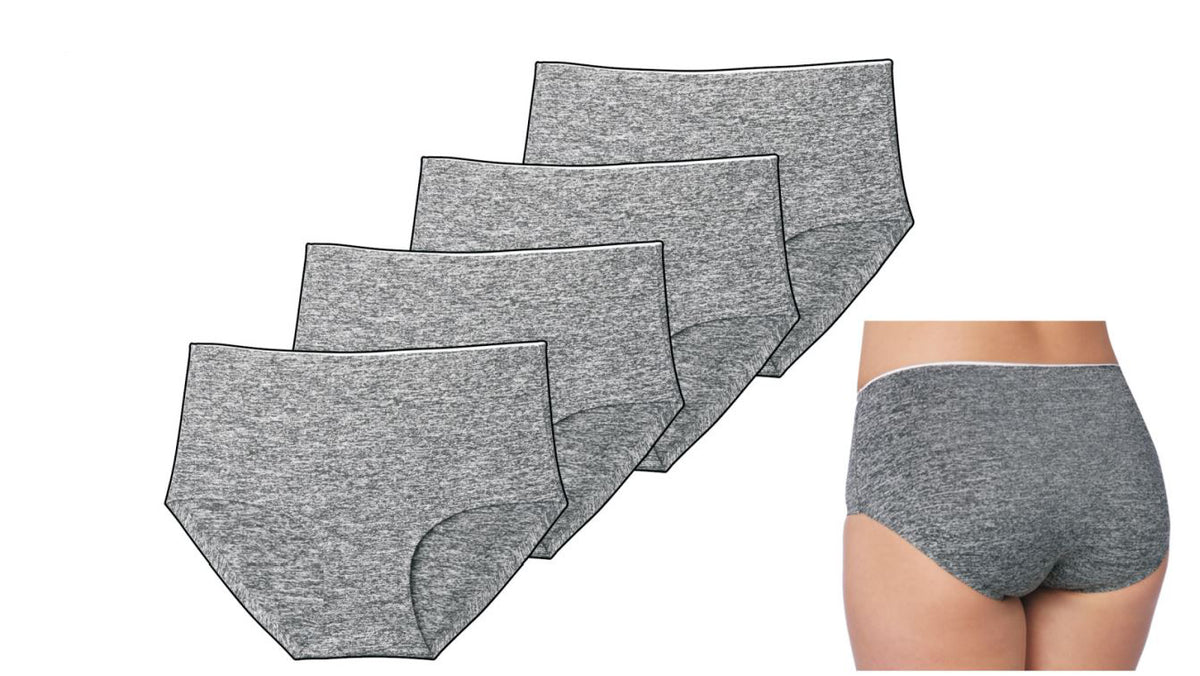 Women's Plus Size Invisible Opaque Sheer Design Panties - Heathered Print - Sizes 7-10