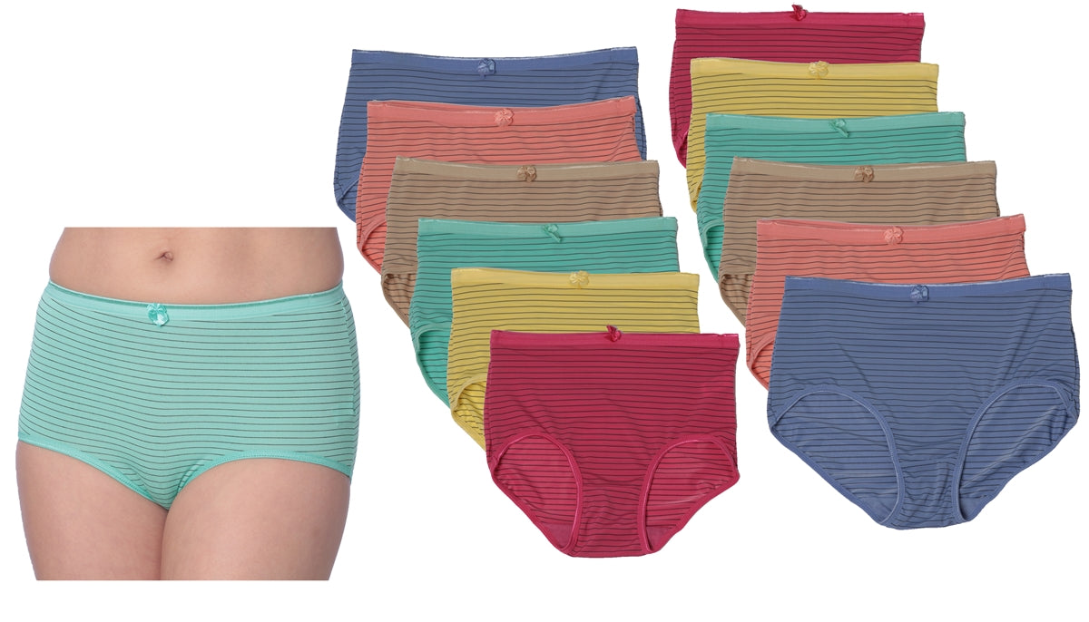 Women's Microfiber Brief Cut Panties - Solid Colors - Sizes 5-7