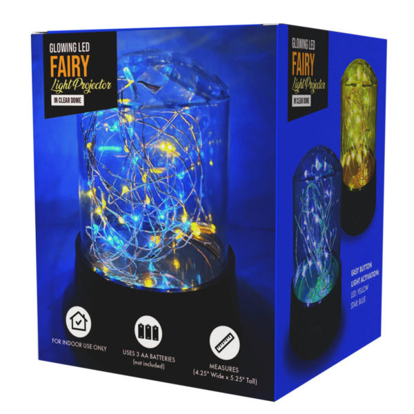 Large Glowing LED  Fairy Lights Projector in Plastic Clear Dome