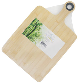 Cutting Board Bamboo W/handle 15h X 9.5w Shrinkwrap W/b&c Color Label