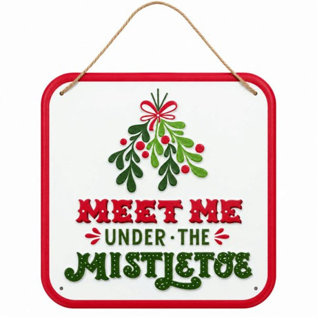 Meet Me Under the Mistletoe Christmas Home Wall Sign Holiday Decor