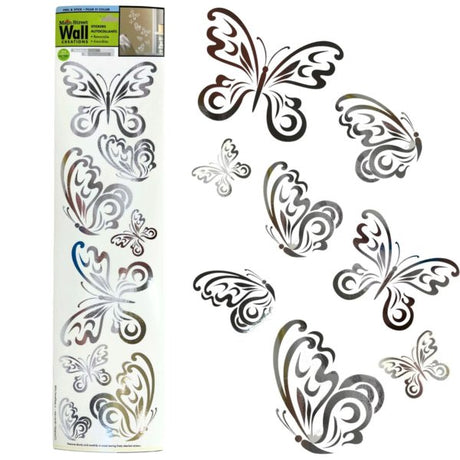 Main Street Wall Creations Translucent Jumbo Stickers in Silver Design Assortment