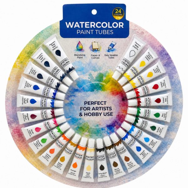 24 Piece Watercolor Paint Tube Set