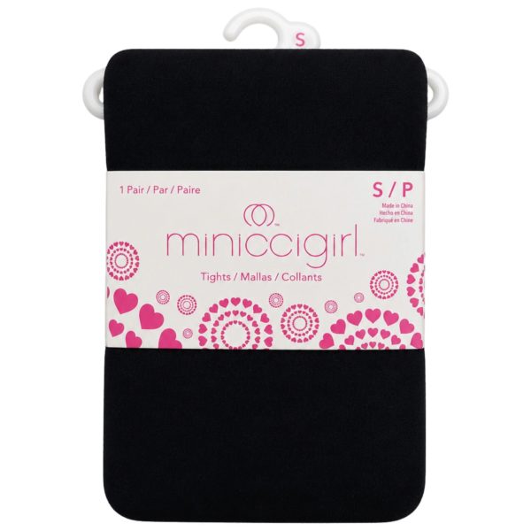 Miniccigirl Youth Footed Tights Solid Black in Size S