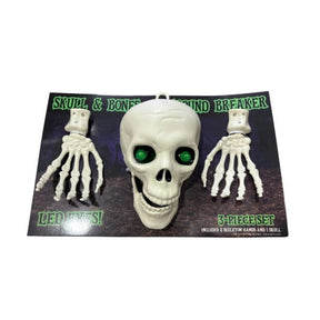 Skeleton Head with LED Eyes and Hands Halloween Display Prop Decor