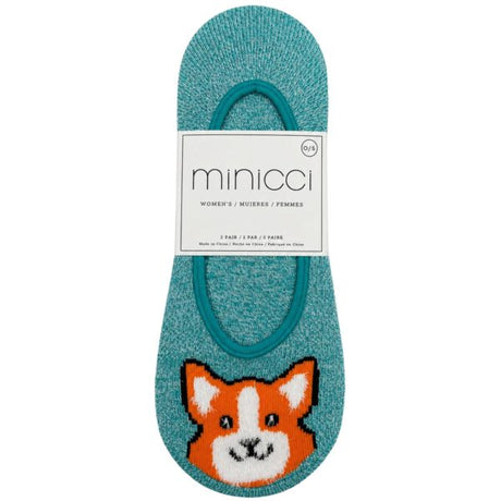 Minicci 2 Pair Corgi Mari Color Assortment Liner Socks One Size