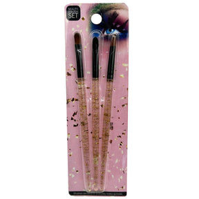 3 Pack Beauty Brush Set with Glitter Handles