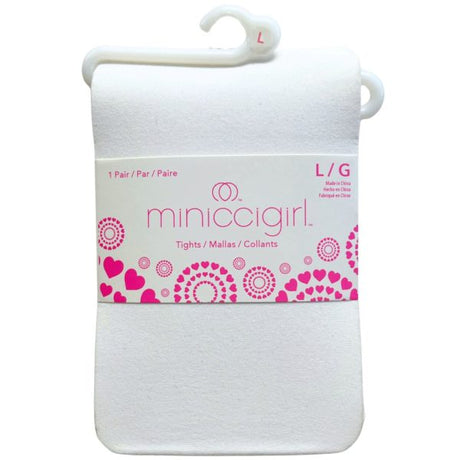 Miniccigirl Youth Footed Tights Solid White in Size L