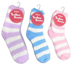 Teehee Socks Fuzzy Womens 6 Pack Size 9-11 Crew Socks in Bright Colors