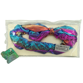 Pink and Blue Holographic Skincare Headband with Bow