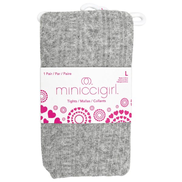 Miniccigirl Youth Cable Tights Heather Grey in Size L