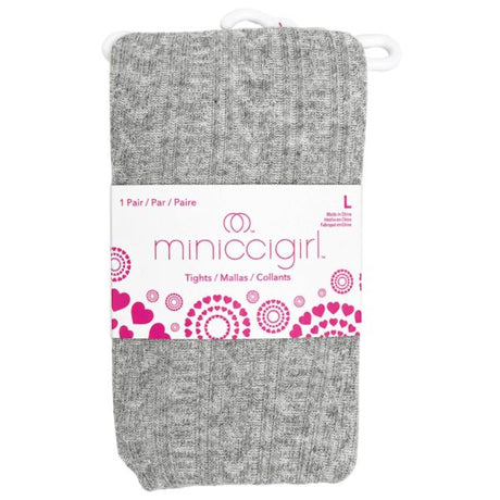 Miniccigirl Youth Cable Tights Heather Grey in Size L