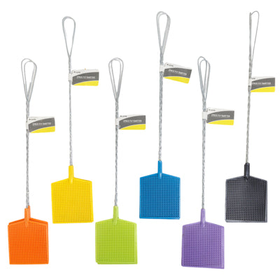 Fly Swatter 2pk Metal Handle Rect Shape 20.25in L 6clrs/homeht