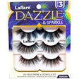 LaFlare Dazzle & Sparkle 3D Tinsel & Black 3 Pack Lashes