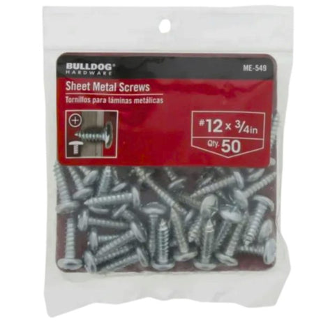 Bulldog Hardware 50 Count #12 x 3/4" Sheet Metal Screws