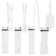 Serving Utensils Clear Plst 2pc Cake/salad/knife & Fork-1pc Tong Party Printed Pb