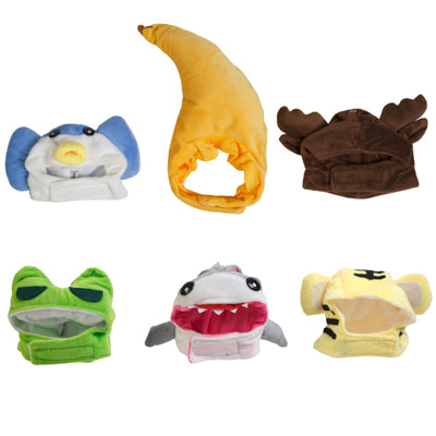 Pet Costume Plush Head Hat 6 Asst Small Dog/ Cat Polyester Ea/ht