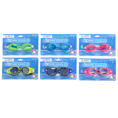 Swim Goggles 6ast 2 Styles Age 6+ Junior/adult Size Blistercard