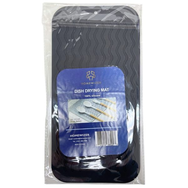 Dish Drying Mat 100% Silicone 12" X 6" In Black Color