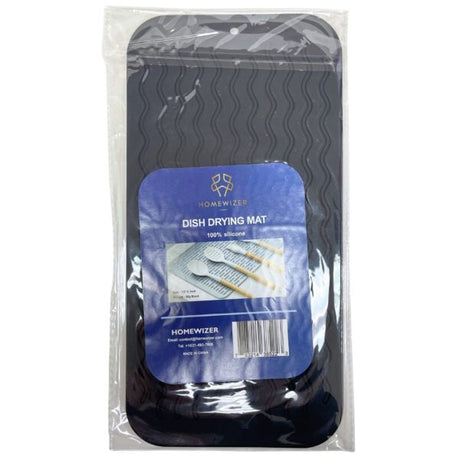 Dish Drying Mat 100% Silicone 12" X 6" In Black Color